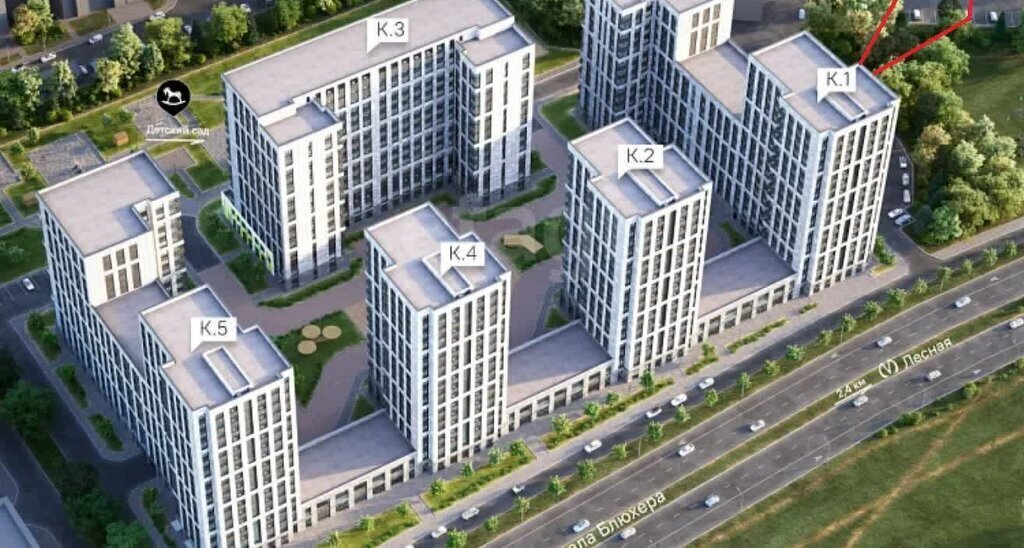 квартира г Санкт-Петербург метро Лесная пр-кт Маршала Блюхера фото 6