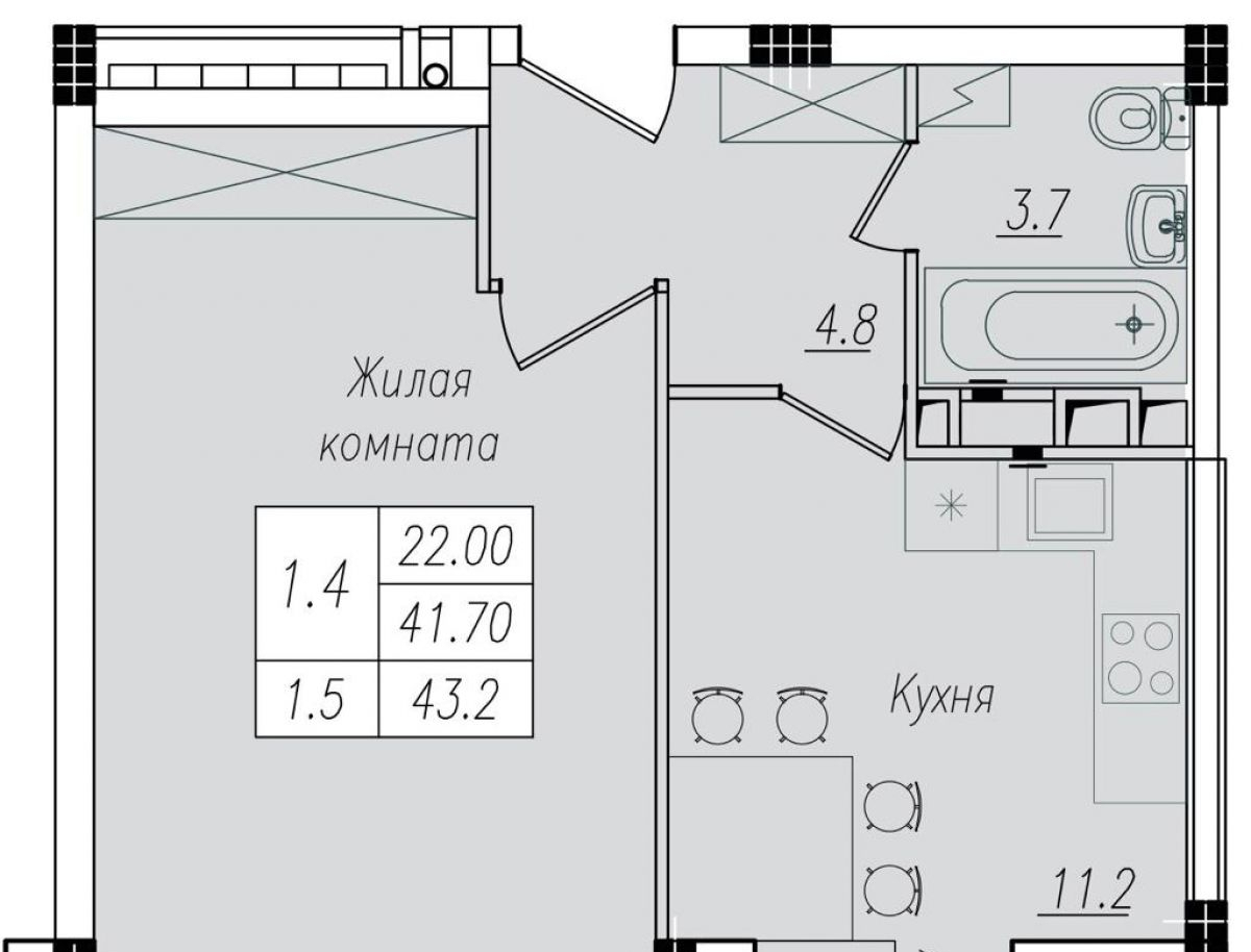 квартира г Курск ул Энгельса 158 фото 2