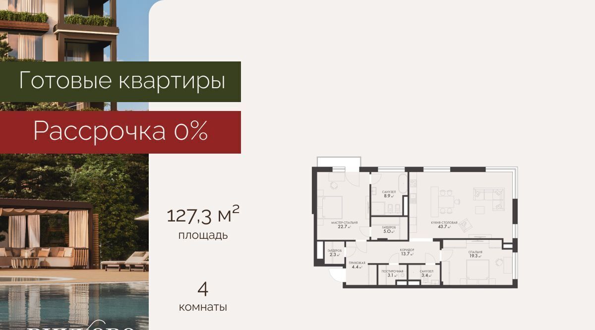 квартира г Москва п Первомайское д Рогозинино ул Луговая 20вк/4 ТиНАО фото 1