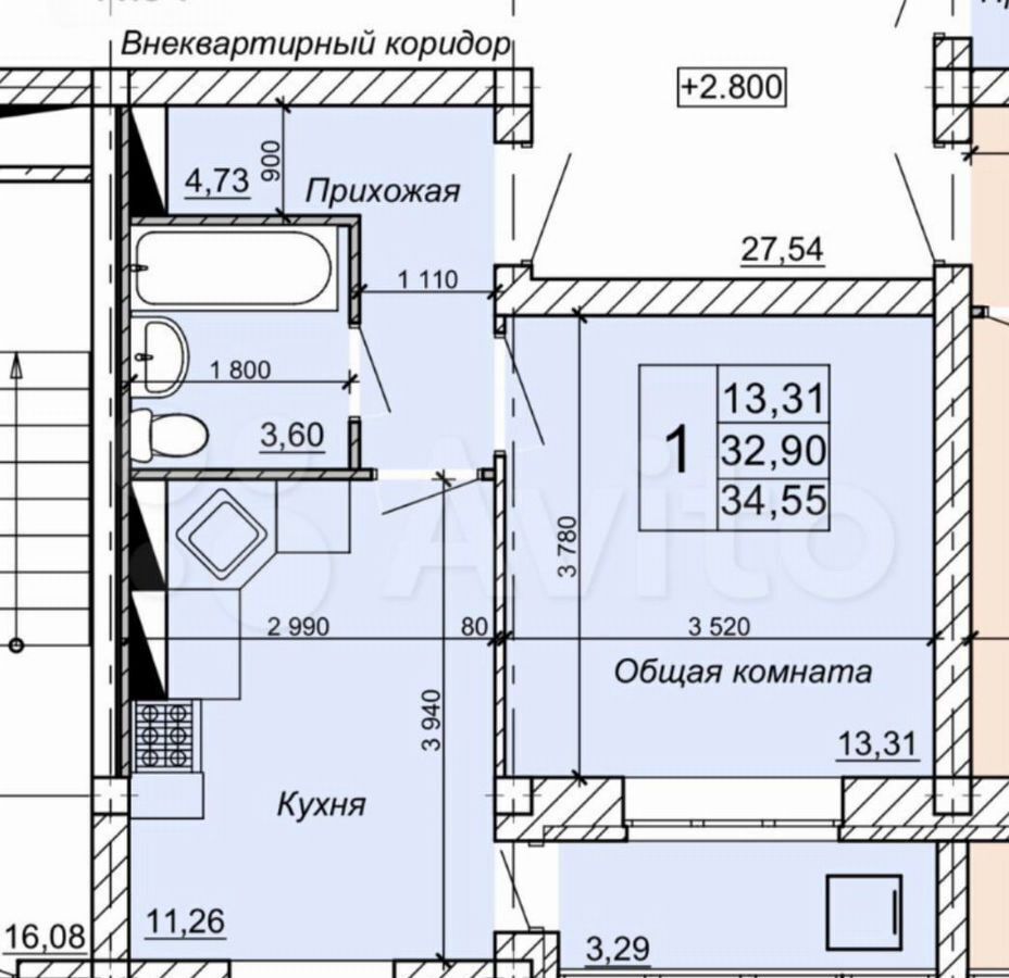 квартира г Ульяновск р-н Заволжский ул Карбышева 53 фото 27