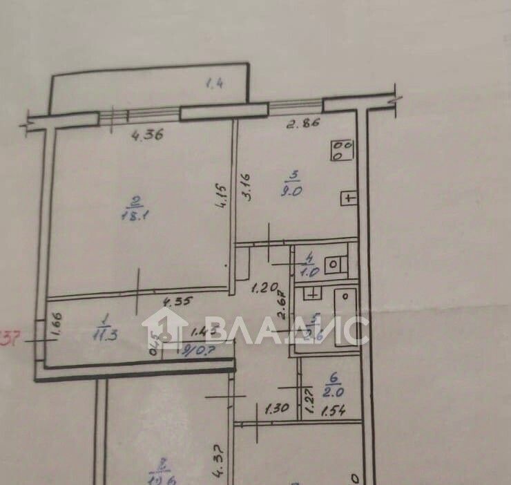 квартира г Чита р-н Черновский мкр 9-й 2 фото 29