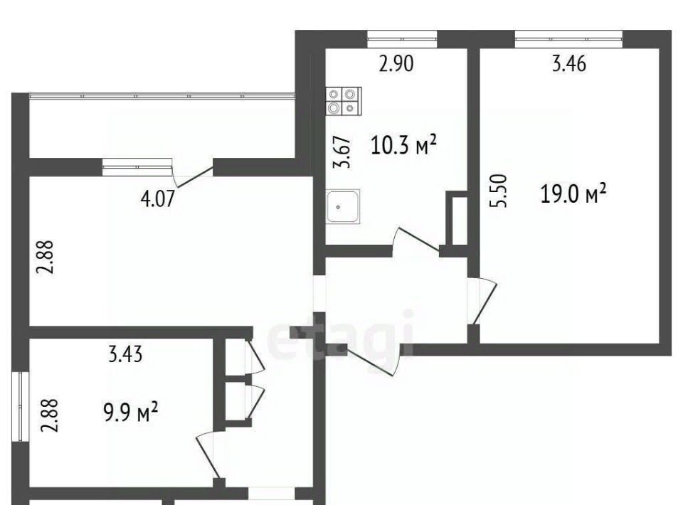 квартира г Омск р-н Кировский ул Конева 32/1 фото 2