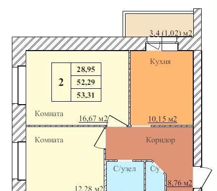 квартира г Ярославль р-н Дзержинский пер 2-й Норский 5 ЖК "ЗАРЯ" фото 1