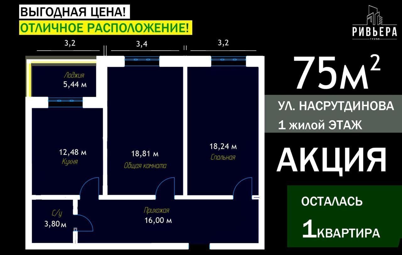 квартира г Махачкала р-н Ленинский пр-кт Насрутдинова 158 фото 3
