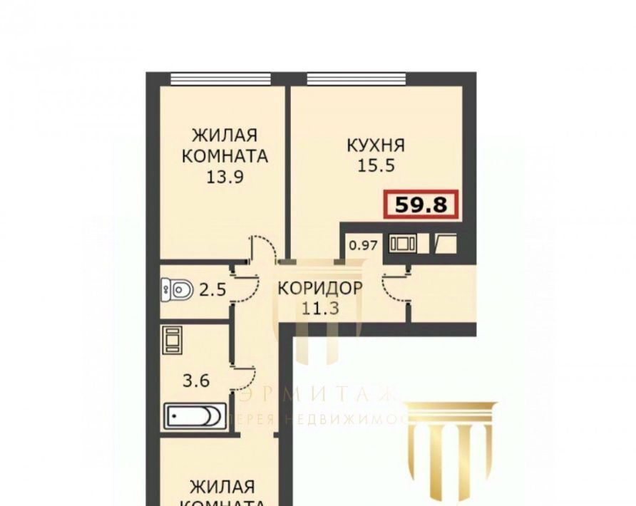 квартира г Санкт-Петербург метро Приморская ул Челюскина 10 ЖК «GloraX Premium Василеостровский» Морской округ фото 2