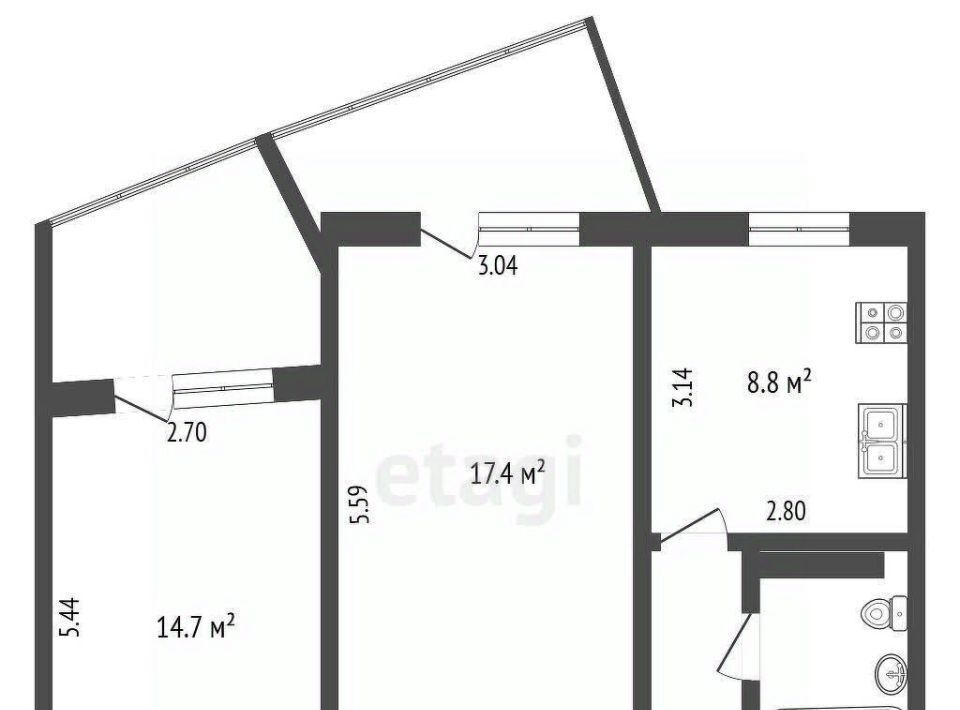 квартира г Челябинск р-н Металлургический ул Калмыкова 16а фото 2
