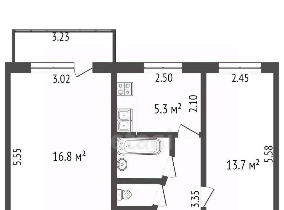 квартира г Азов пер Степана Разина 5а Азовский район фото 2