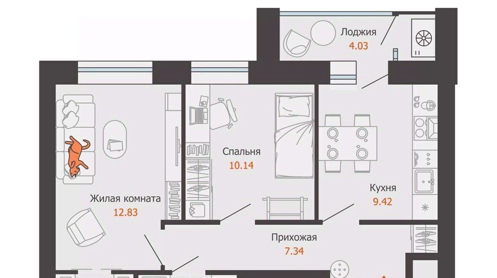квартира г Ульяновск р-н Заволжский Новый Город ЖК «Центрополис 2.0» Центральный кв-л фото 1