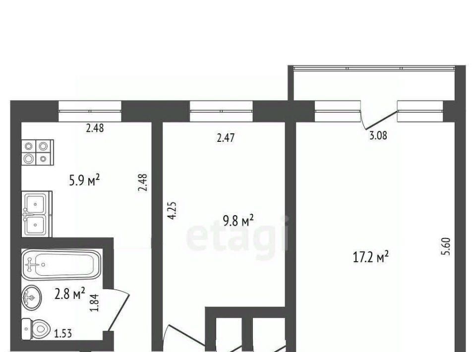 квартира г Кемерово р-н Центральный ул Терешковой 23 фото 2