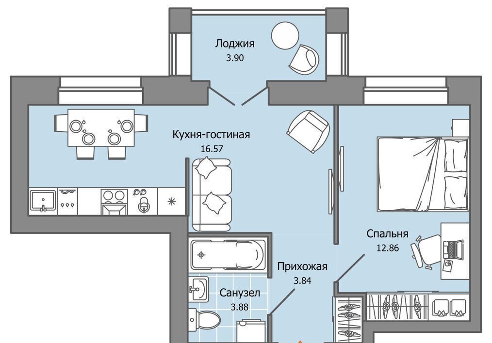 квартира г Ульяновск р-н Засвияжский ул. Шигаева/Ефремова, стр. 3 фото 1