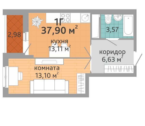 квартира г Екатеринбург Чкаловская ул Краснолесья 108/3 фото 1