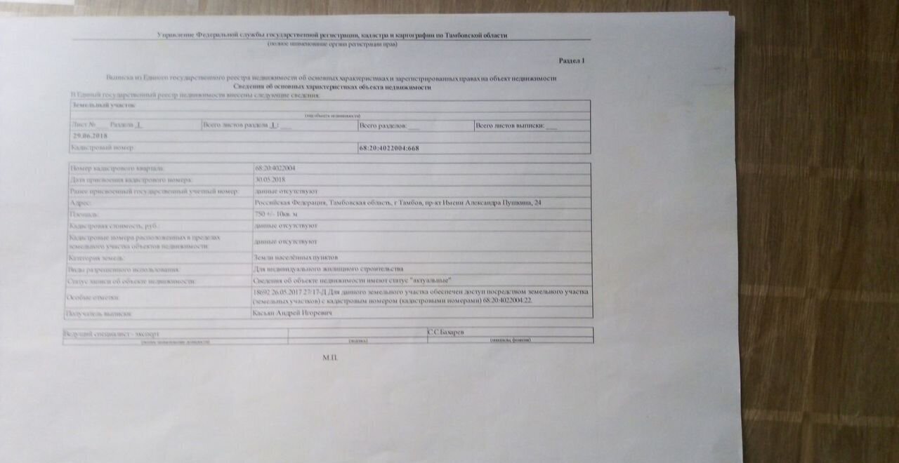 земля г Тамбов пр-т имени Александра Пушкина, 24 фото 1