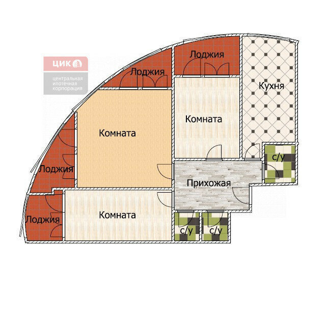 квартира г Рязань ул Чкалова 1к/4 фото 3