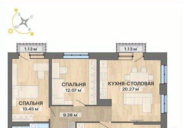 квартира г Екатеринбург Уралмаш ЖК «Северное сияние» жилрайон фото 1