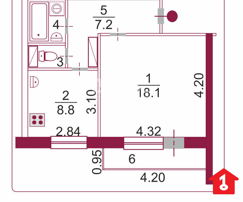 квартира г Омск ул Иркутская 3 фото 26