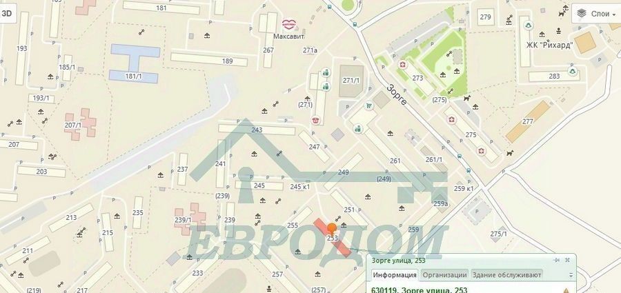 квартира г Новосибирск Затулинский ул Зорге 253 Площадь Маркса, жилмассив фото 5