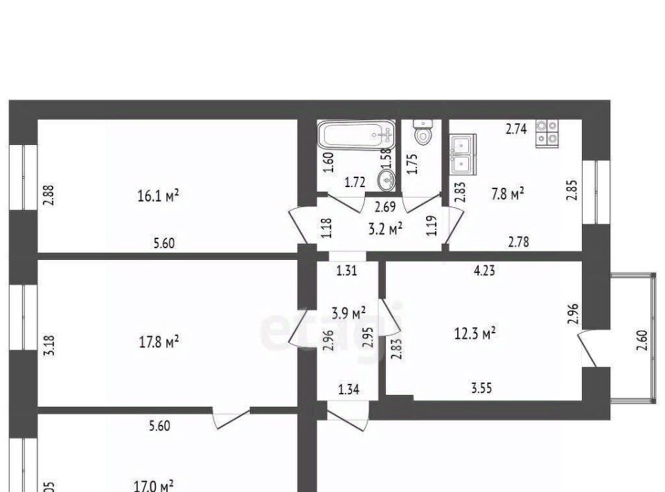 квартира г Тамбов р-н Советский ул Интернациональная 73 фото 2