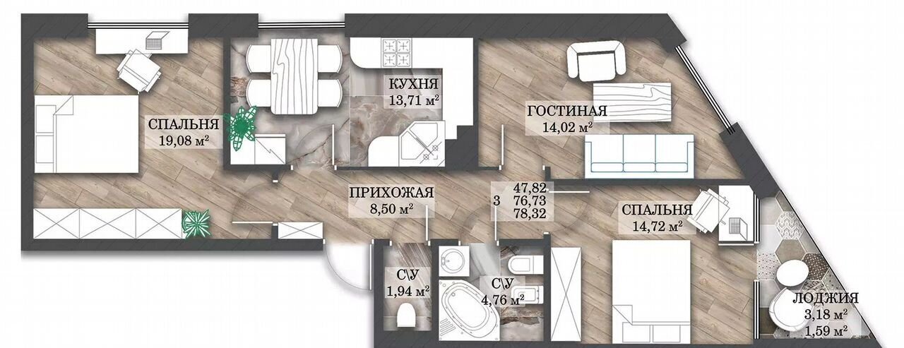 квартира г Иваново р-н Октябрьский пр-кт Ленина 55 фото 22