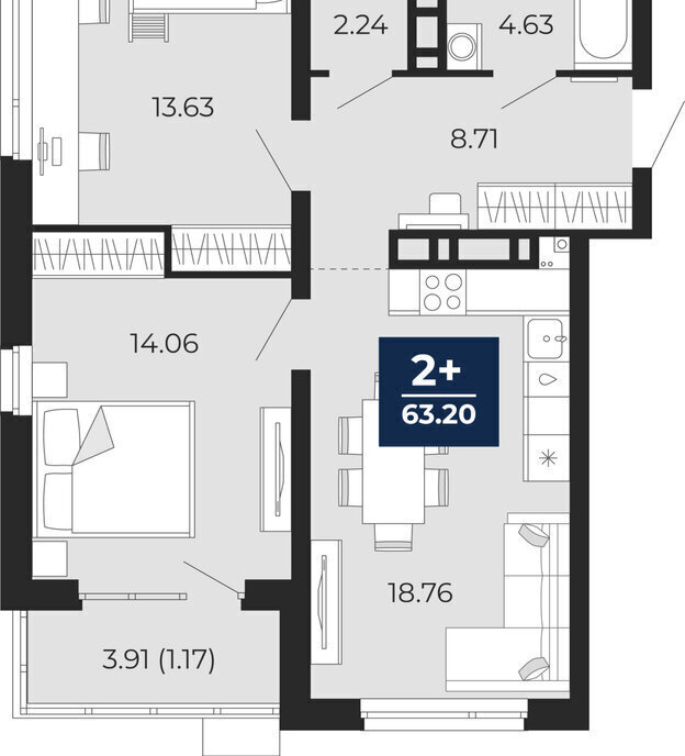 квартира г Тюмень ул Фармана Салманова 24 фото 1