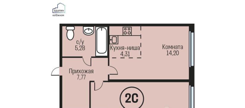 квартира г Барнаул рп Южный тракт Южный 15к/1 фото 2