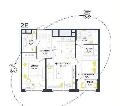 квартира г Рязань р-н Октябрьский ул Шереметьевская 14 корп. 1 фото 1