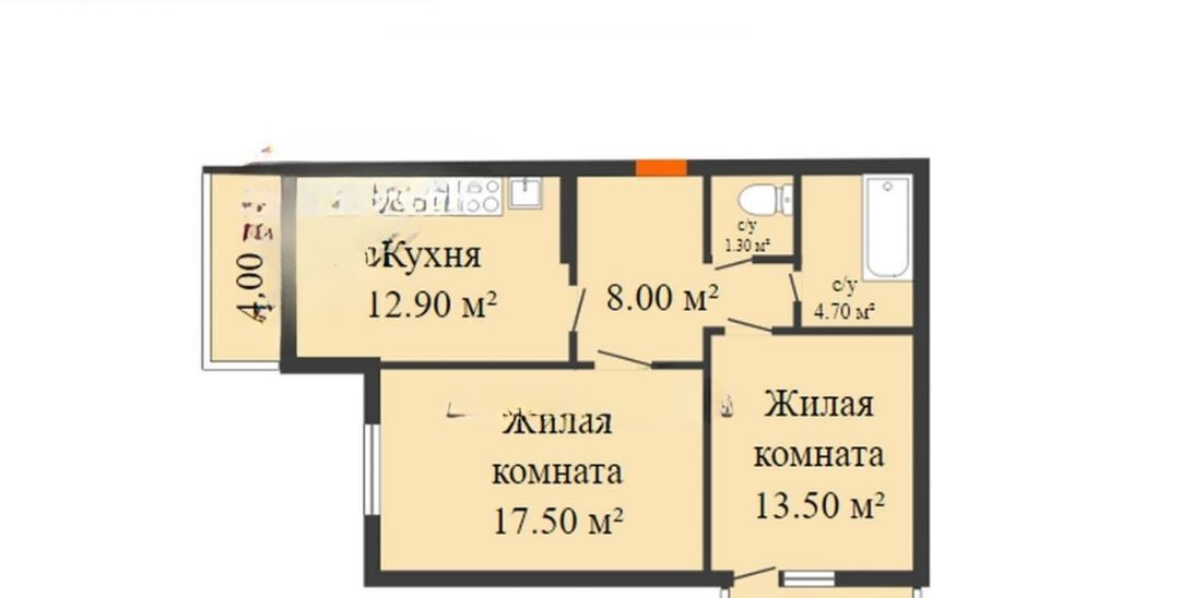 квартира г Краснодар р-н Прикубанский ул им. Героя Владислава Посадского 17к/2 фото 9