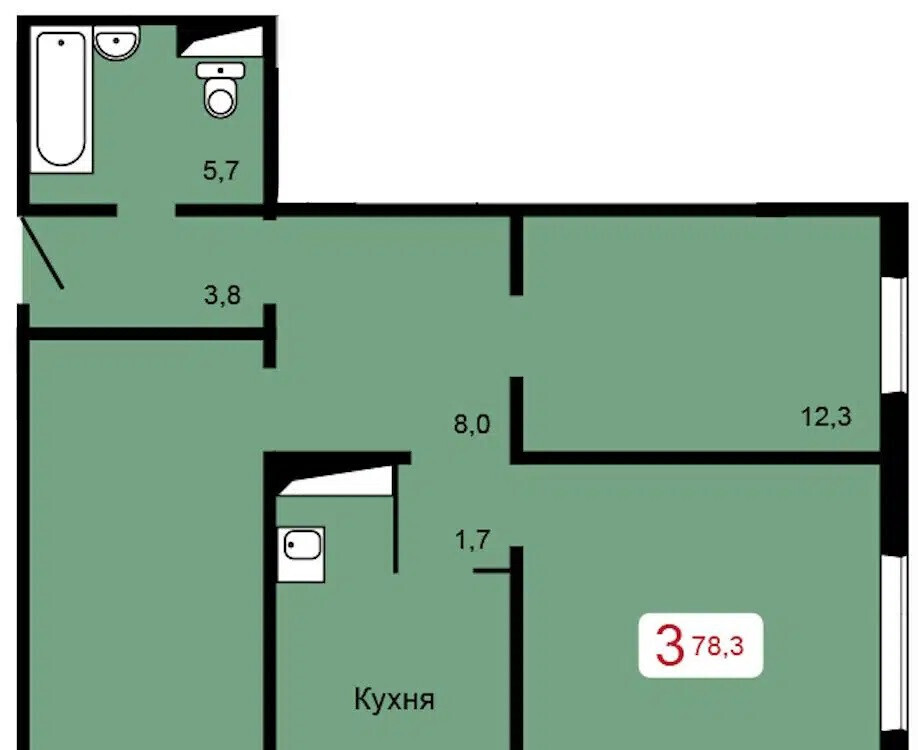 квартира г Красноярск ул Кутузова 1 ст 196 фото 1