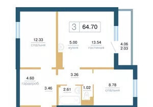 квартира г Красноярск ул Светлова 42 м-н, Солнечный фото 2