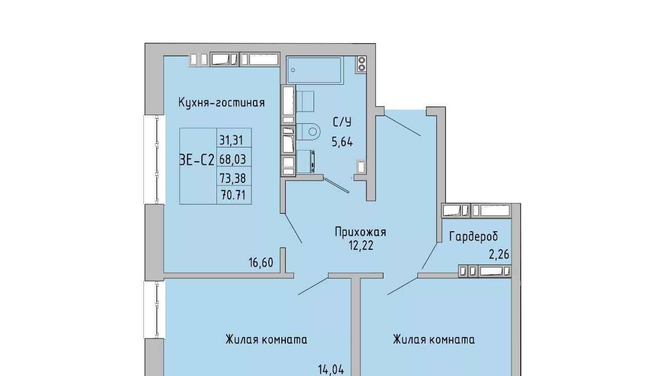 квартира г Батайск ул Луначарского 180а ЖК «Луна» фото 1