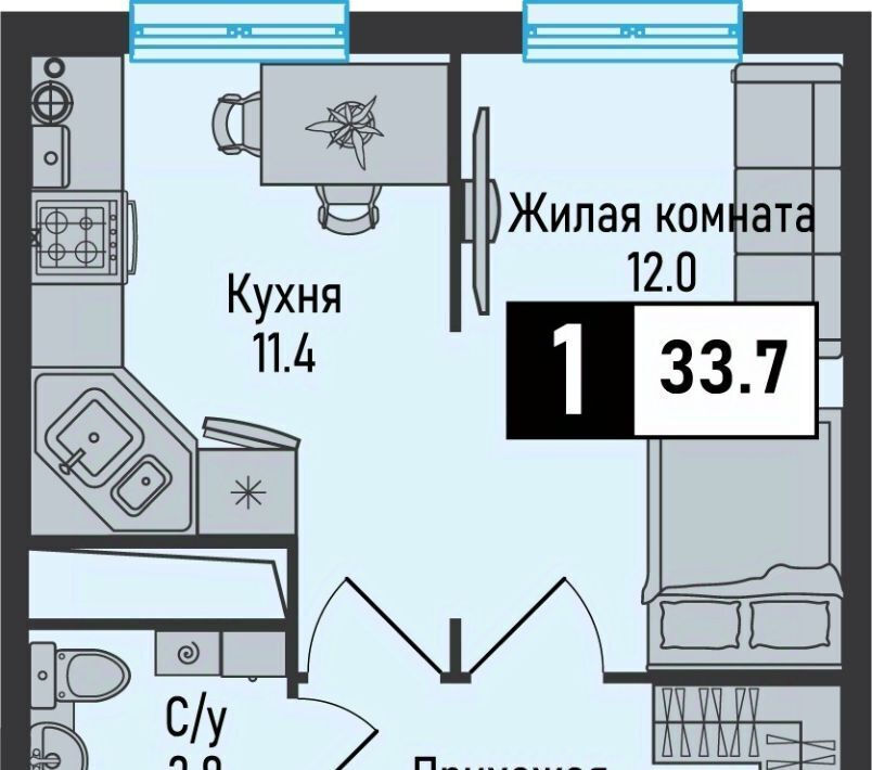квартира г Железноводск п Иноземцево ул. Рядового Панченко, 18А фото 1