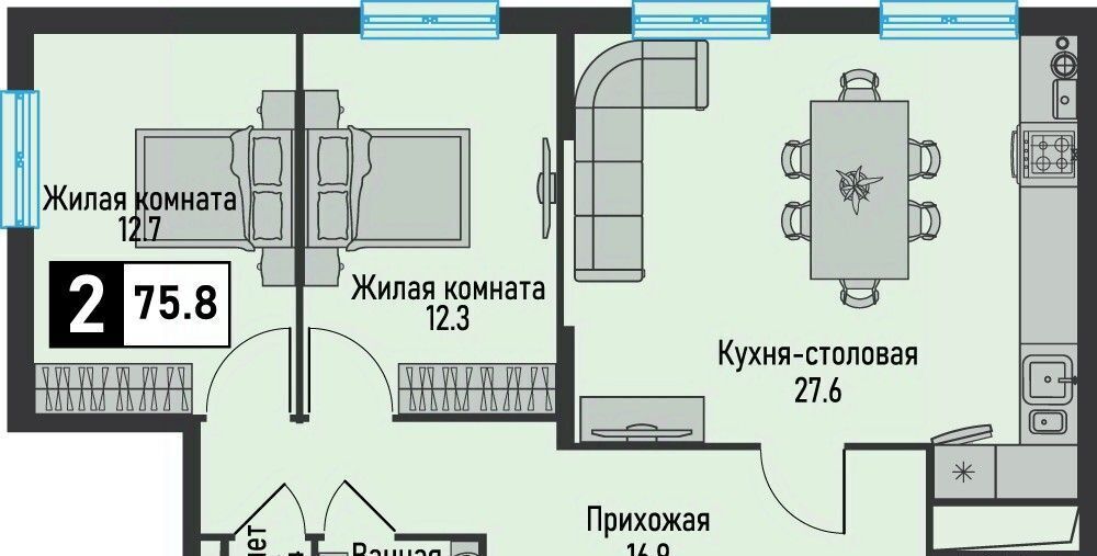квартира г Железноводск п Иноземцево ул. Рядового Панченко, 18А фото 1
