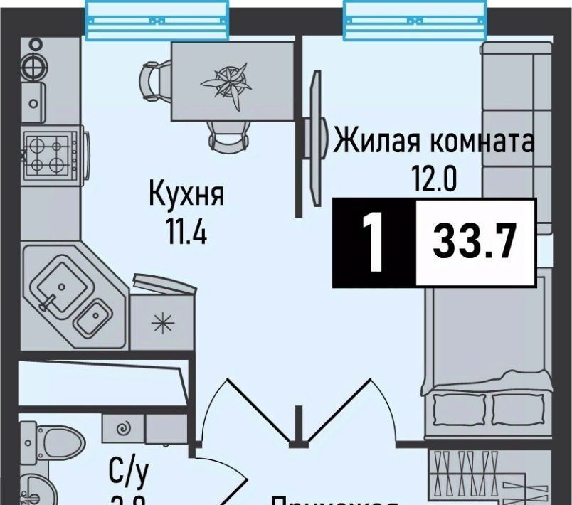 квартира г Железноводск п Иноземцево ул. Рядового Панченко, 18А фото 1