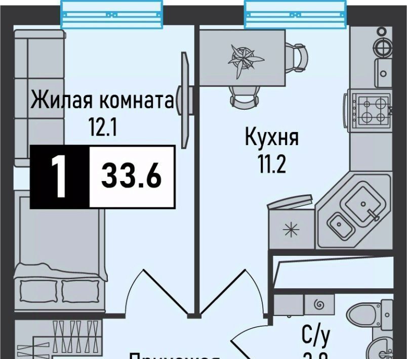 квартира г Железноводск п Иноземцево ул. Рядового Панченко, 18А фото 1