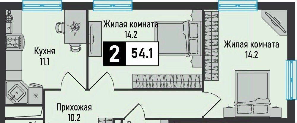 квартира г Железноводск п Иноземцево ул. Рядового Панченко, 18А фото 1