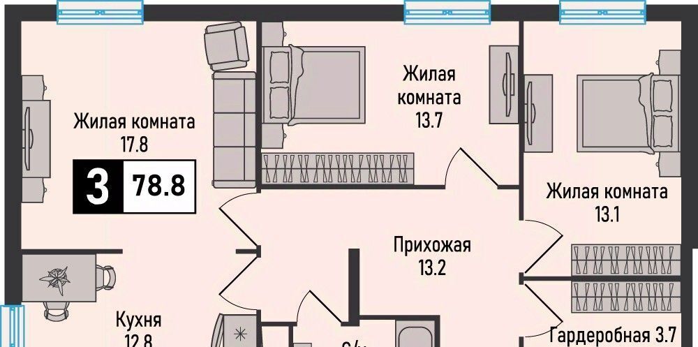 квартира г Железноводск п Иноземцево ул. Рядового Панченко, 18А фото 1