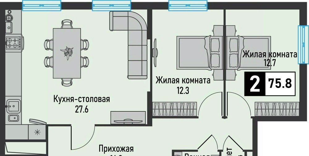 квартира г Железноводск п Иноземцево ул. Рядового Панченко, 18А фото 1