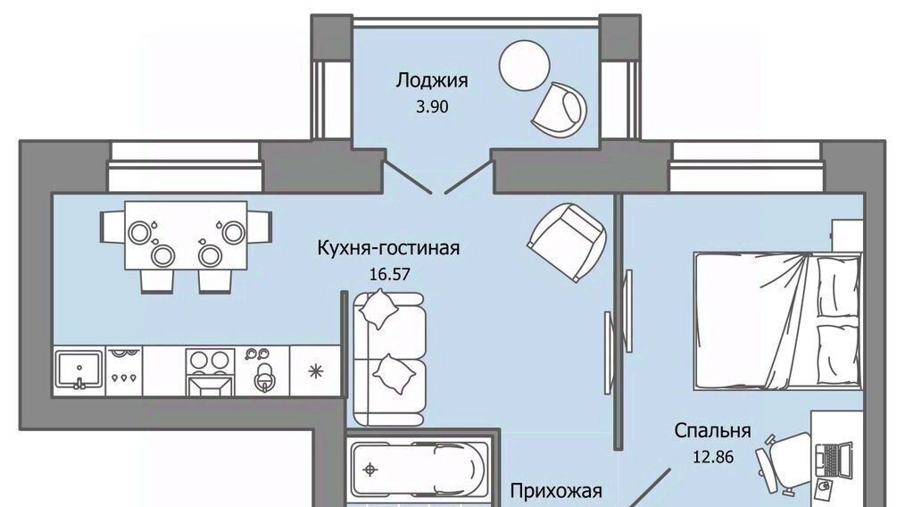 квартира г Ульяновск р-н Засвияжский Город Новаторов жилой комплекс, 3 фото 1