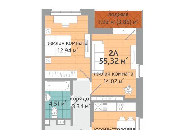 квартира г Екатеринбург Геологическая ВИЗ жилрайон, Семейный Дружный-2 кв-л фото 1