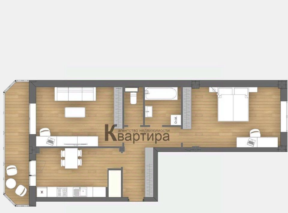 квартира г Смоленск р-н Ленинский ул Кловская 11а фото 3
