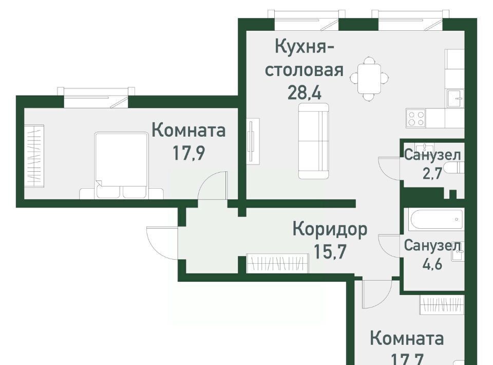 квартира г Челябинск Западный Привилегия мкр, ул. Спортивная, 5А фото 1