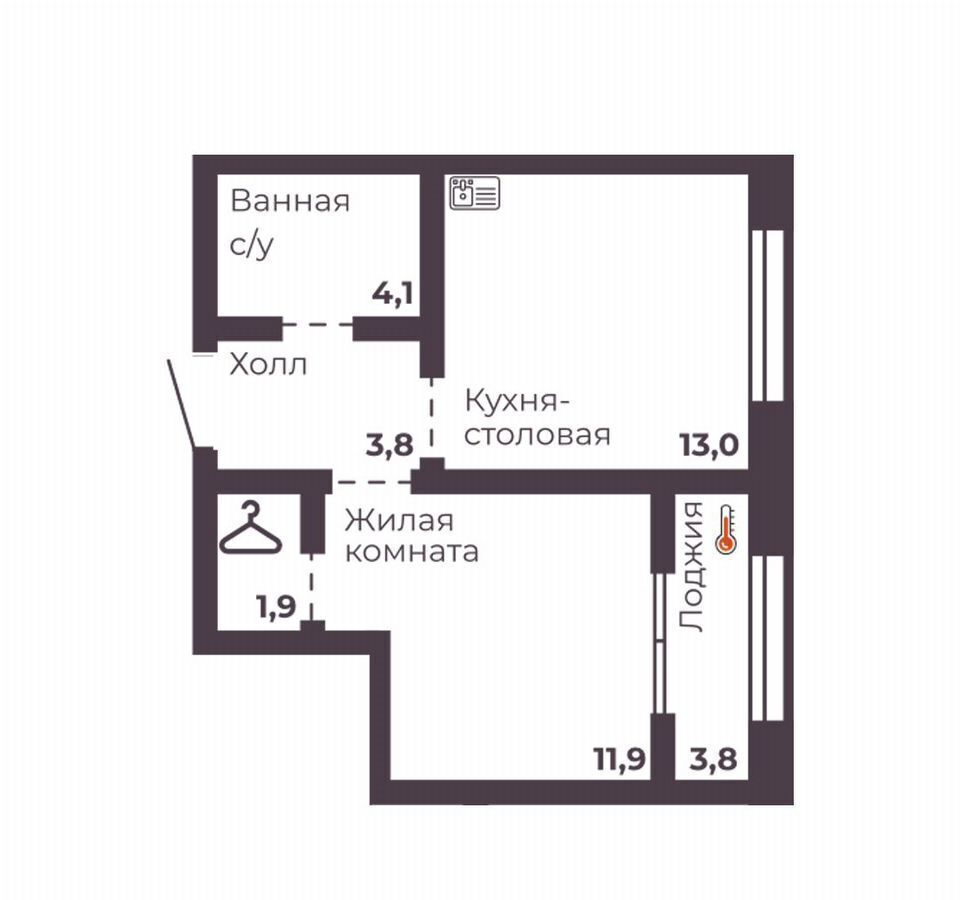 квартира г Челябинск р-н Тракторозаводский пр-кт Ленина 1 ЖК Ленина 4 фото 1