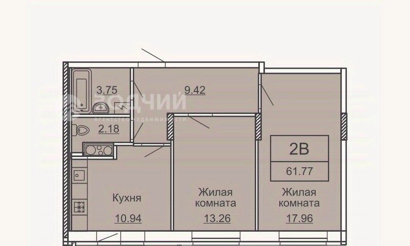 квартира г Чебоксары р-н Ленинский пр-кт Геннадия Айги поз 14 фото 2