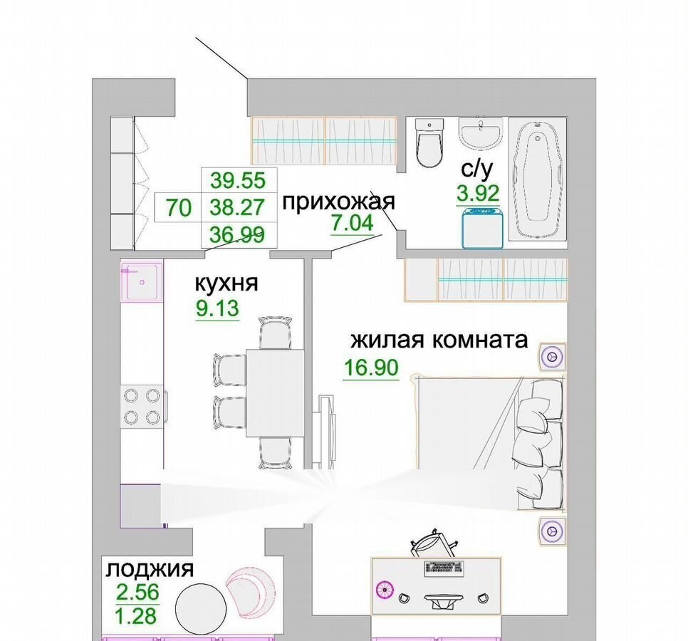 квартира р-н Зеленоградский г Зеленоградск ул Тургенева 16а корп. 2 фото 2