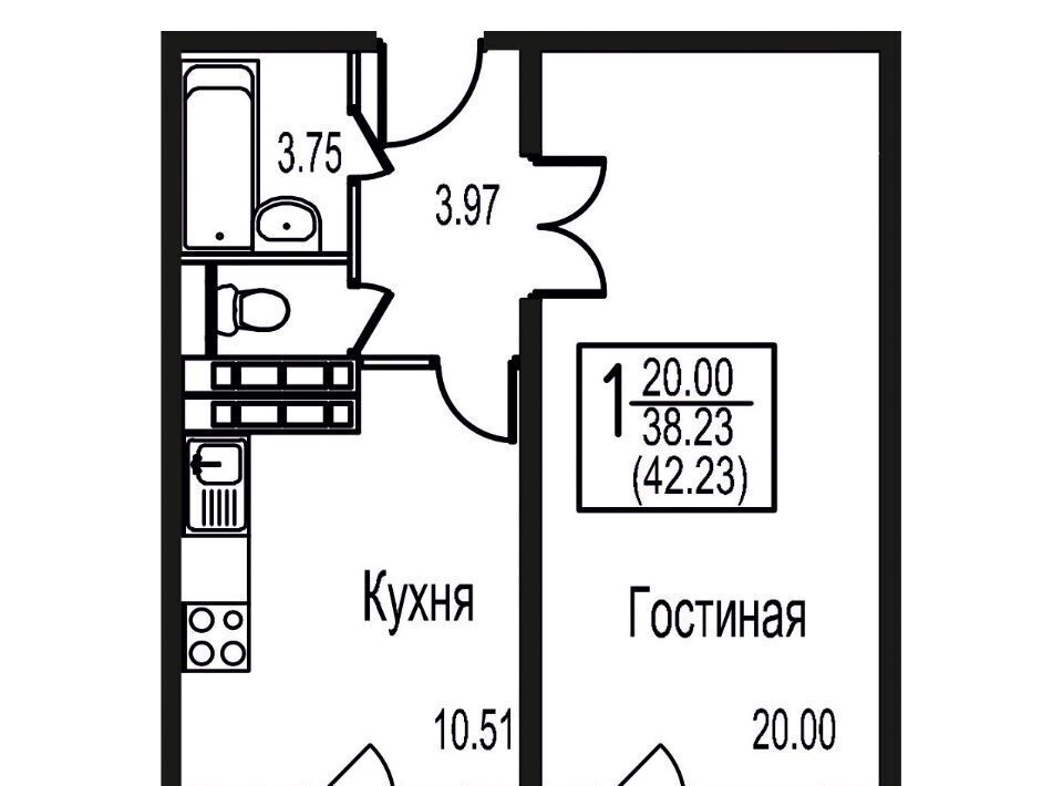 квартира г Домодедово мкр Востряково ул Ледовская 33 ЖК на ул. Ледовская Домодедовская фото 1