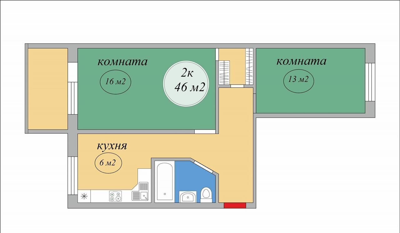 квартира г Краснодар р-н Прикубанский ул. Гагарина, 83 фото 2
