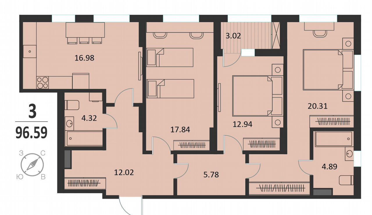 квартира г Курск р-н Центральный ул Хуторская 33 фото 1