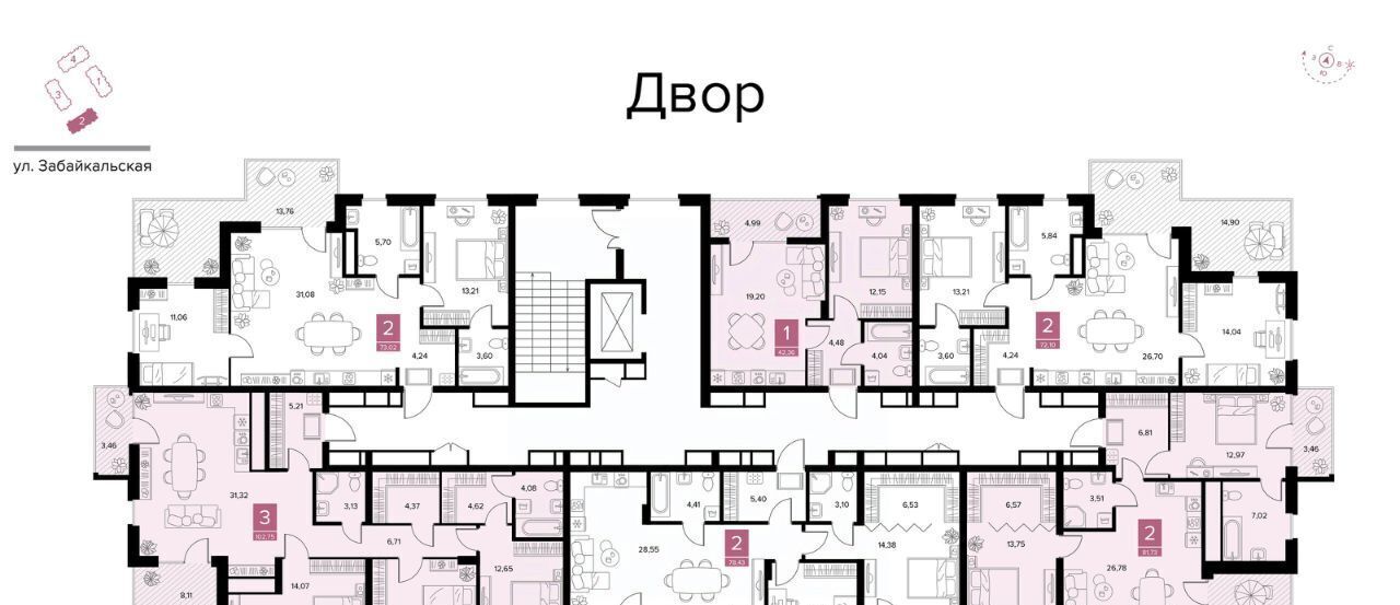 квартира г Рязань р-н Московский ул Забайкальская фото 3