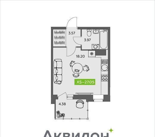 квартира г Северодвинск Старый город пр-кт Беломорский 2 ЖК «АКВИЛONLINE» Город фото 1