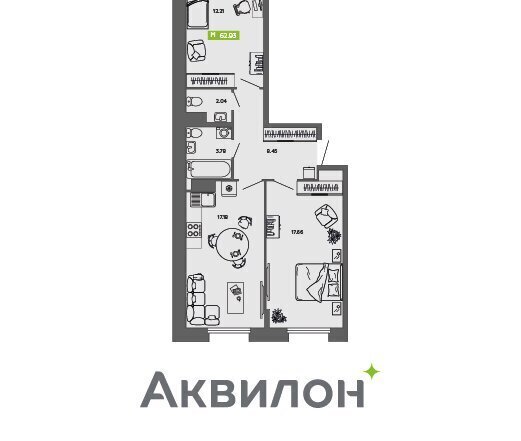 квартира г Архангельск р-н Ломоносовский округ ЖК «Аквилон CITY Towers» фото 1