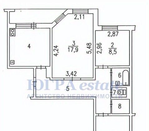 квартира г Сургут пр-кт Комсомольский 21 25-й фото 23